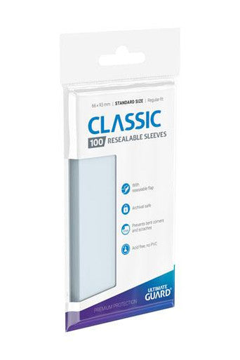 Classic Sleeves Resealable Standard Size Transparent (100)